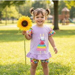 Kids Matching Set - Purple and Multicolor